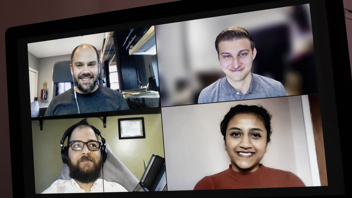 Instructor and Vanguard technical lead Rob Zahorchak, CST '16, met virtually over two semesters with CIS students Tyler Doudrick, Megha Patel and Alex Perez to build a software program for a real-world client.
